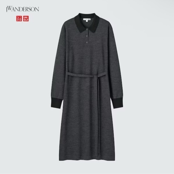 Uniqlo × JW Anderson Merino Wool Blend Polo Long Sleeve Sweater Dress Size XS - Picture 2 of 12